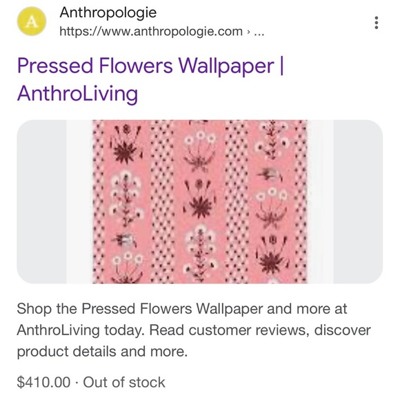 Anthropologie Nottene Pressed Flowers Wallpaper Set of 3 NEW - Picture 13 of 13